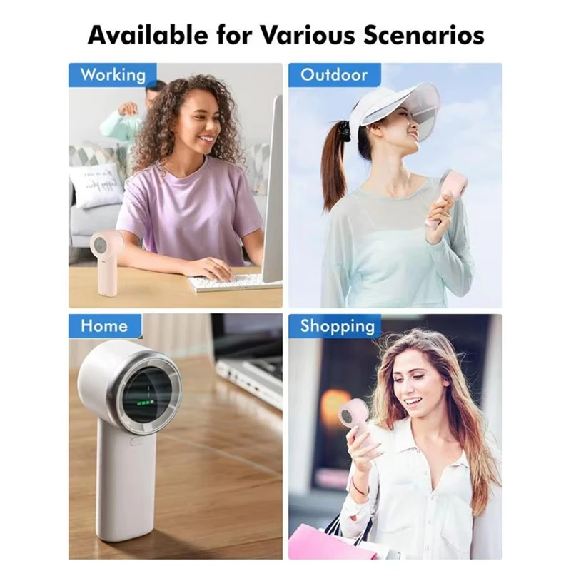 AB42-Wearable Fan 5-Speed High-Velocity, USB Rechargeable With On-Screen Display, Compact Design For Indoor & Outdoor Use