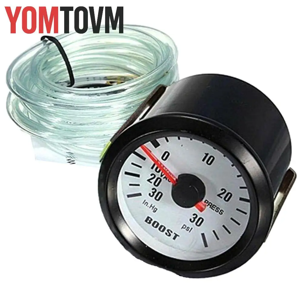 Pressure Vacuum Pointer Gauge 2'' 52mm Digital Car Blue LED Turbo Boost Psi Liquid Filled Pressure Gauge DC 12V