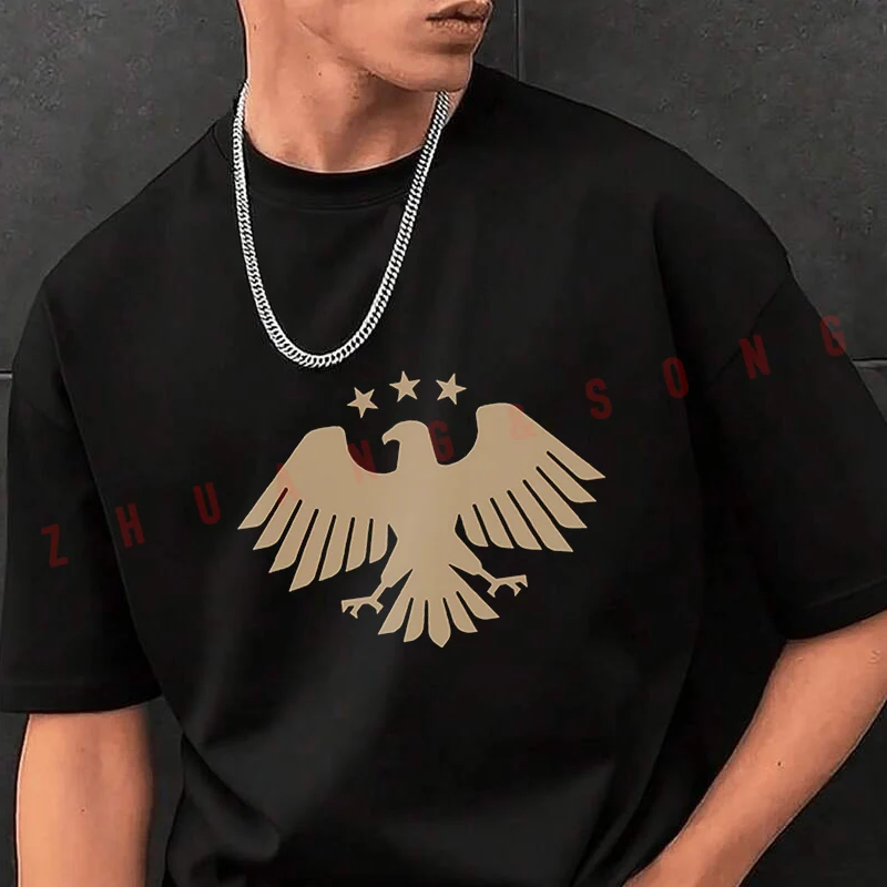 

Motorcycle Eagle Of Syria Graphic T-Shirt Men Hip Hop Streetwear Unisex Casual Fashionable Short Sleeve Tops