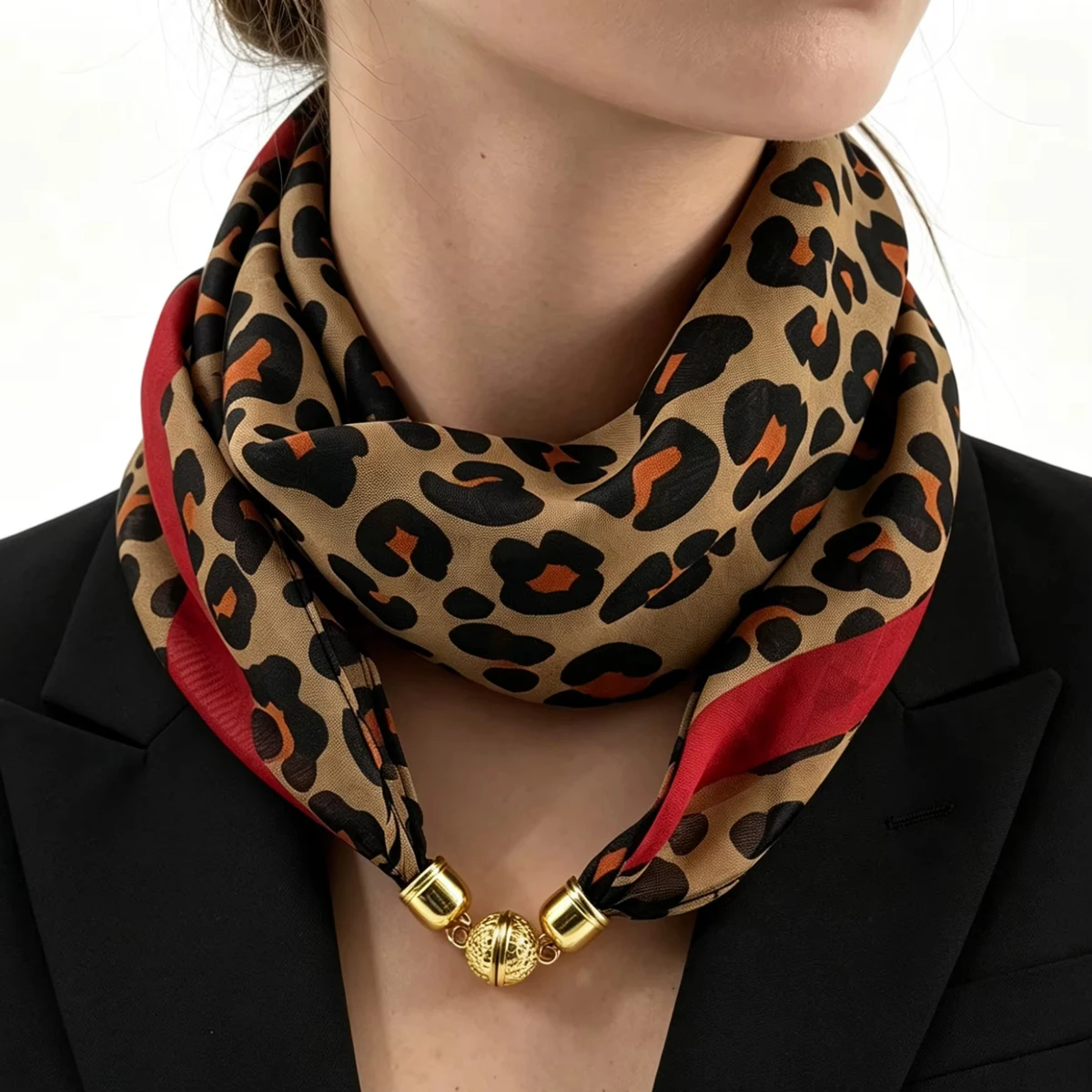 Face Scarf Mask - 1 buah syal bermotif macan tutul