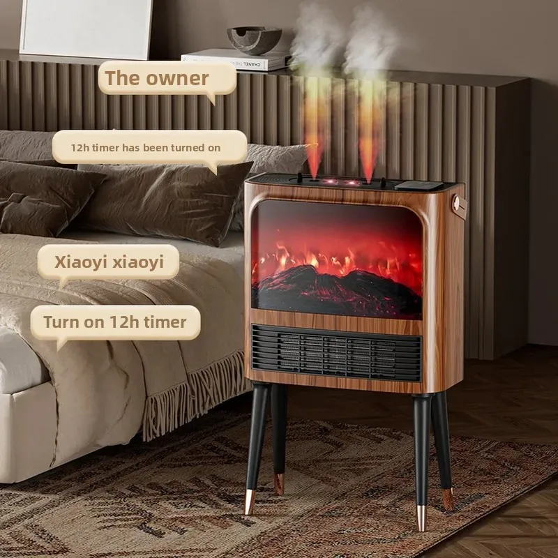 for 3D Simulation Flame Intelligent Voice Quick Heating Fireplace Heater Energy Saving Bedroom Household High Power Heater