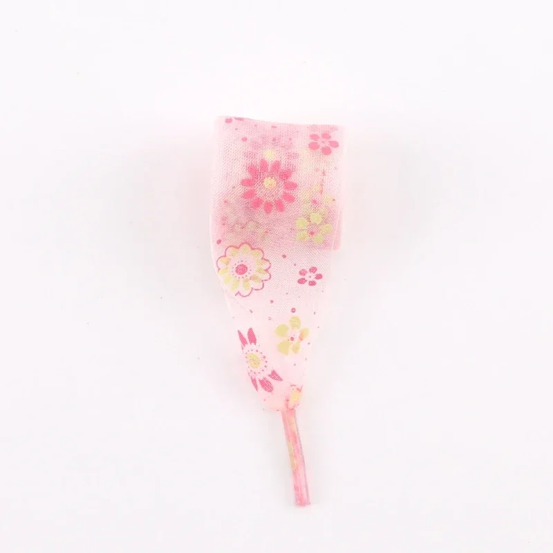Snow Yarn Shoe Laces Printing Flat Shoelaces 2.5CM Width Ultra-thin Transparent Sports Shoelace Women Shoestrings 80/100/120CM
