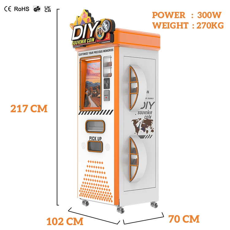 Factory Diy Automatic Commemorative Coin Metal Fridge Magnet Vending Machine With Sdk Touchscreen & Cloud-based Software Control