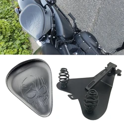 Motorcycle Skull PU Leather Driver Solo Seat+3