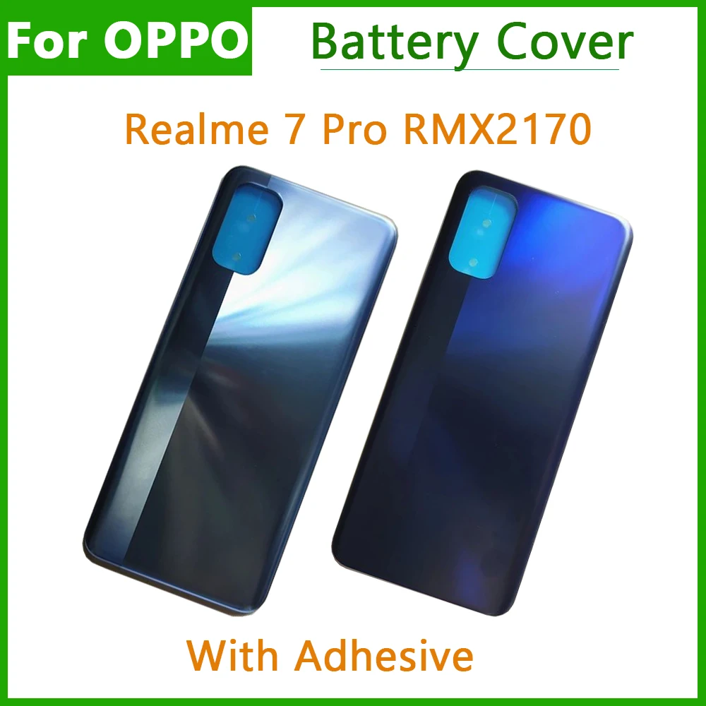 

For OPPO Realme 7Pro Battery Cover+Adhesive For OPPO Realme 7 Pro RMX2170 Back Battery Cover Door Rear Housing Repair Parts