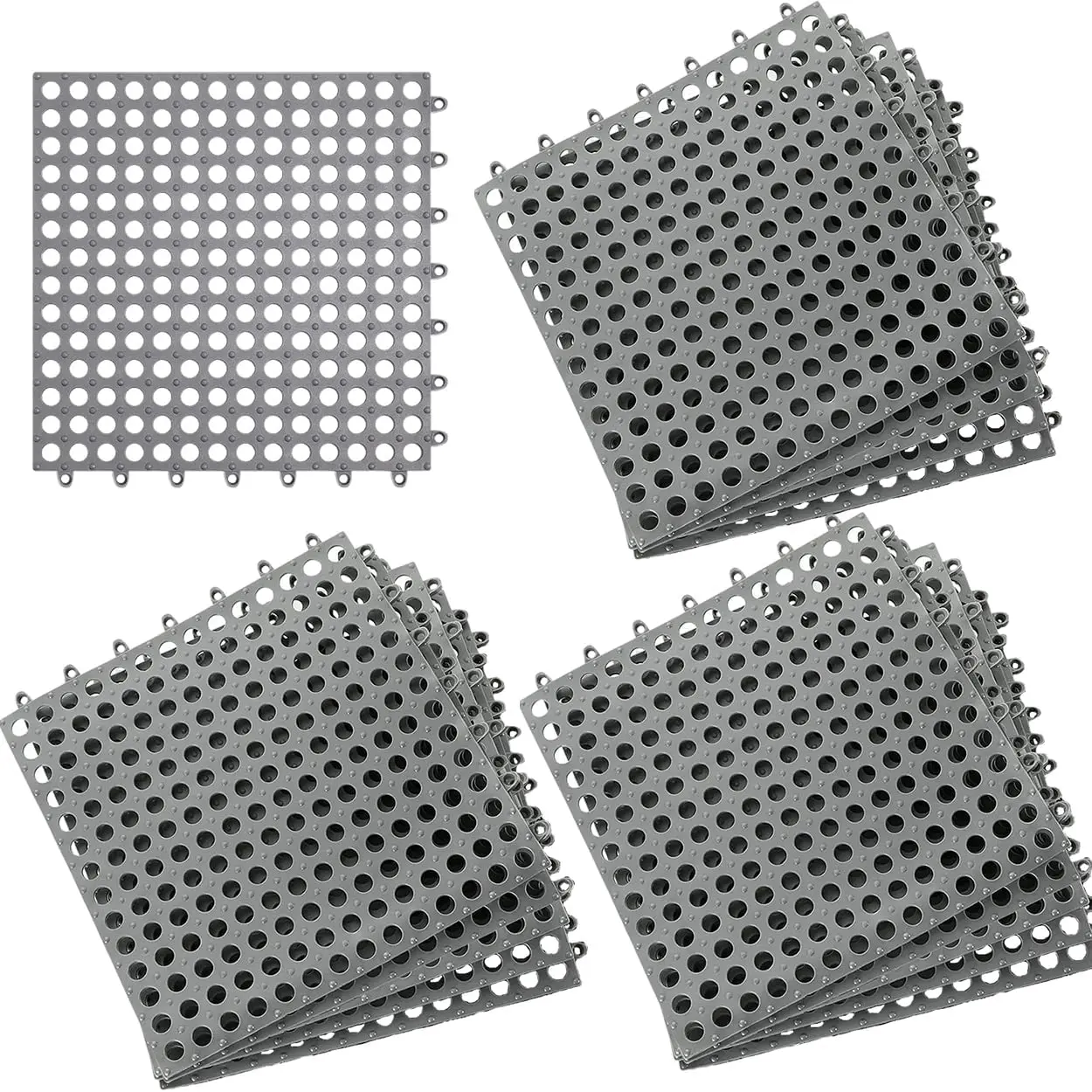 

Модульные соединяющиеся плитки-подушки (16 шт.) 12' x 12' с дренажем, нескользящие, для бассейнов и ванн