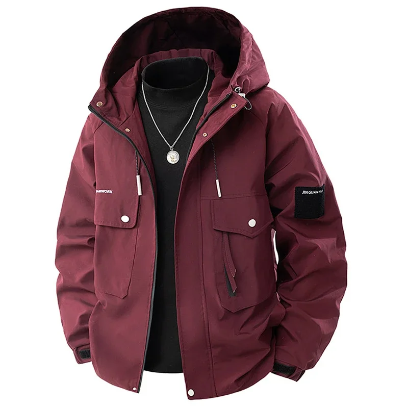 Plus Size 7XL 8XL Spring Autumn Bomber Jackets Men Outdoor Multi-pocket Cargo Jackets Windbreaker Motorcycle Coats Men Clothing
