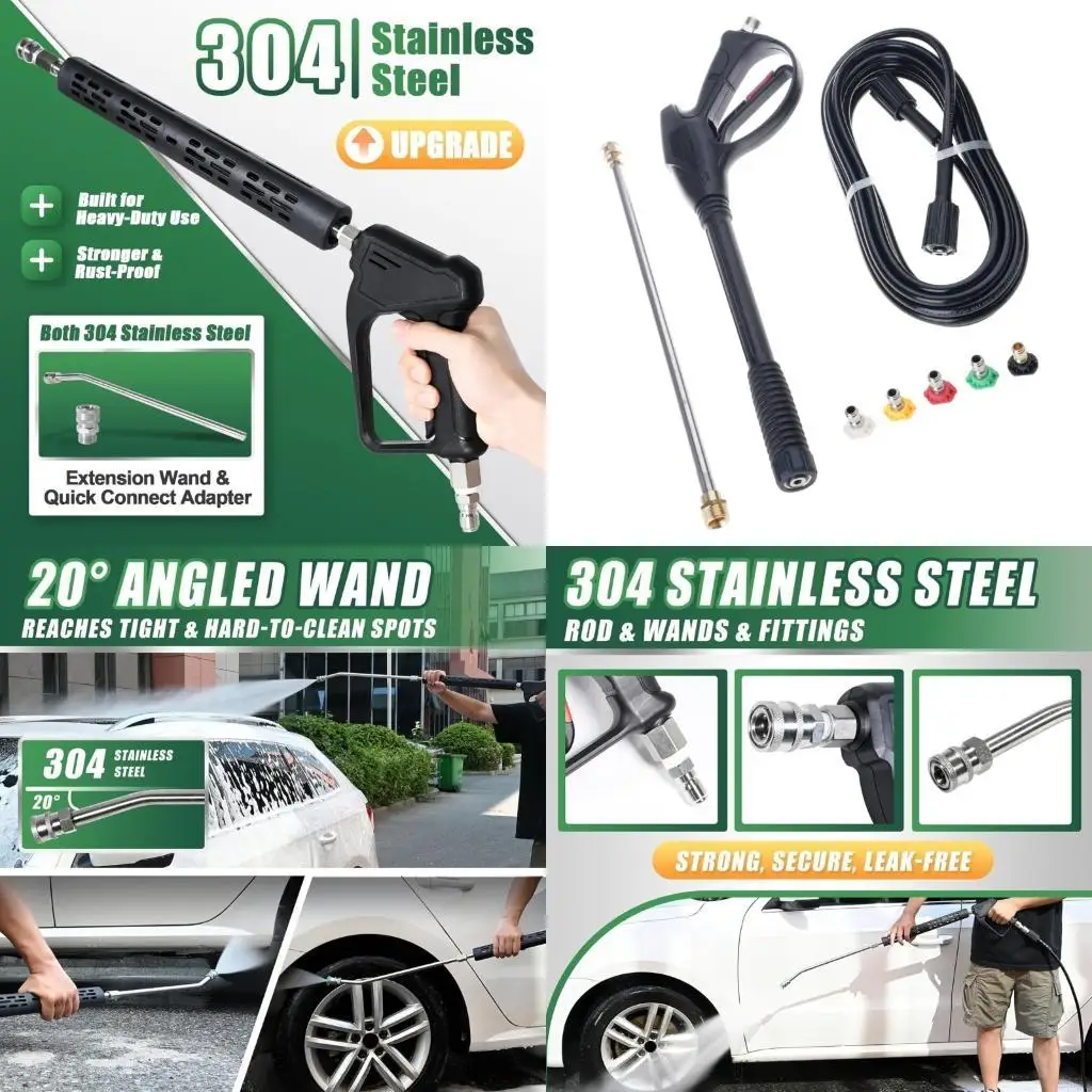 

Сверхмощный металлический водяной шланг высокого давления, насадка для мойки садового шланга, резьба 360