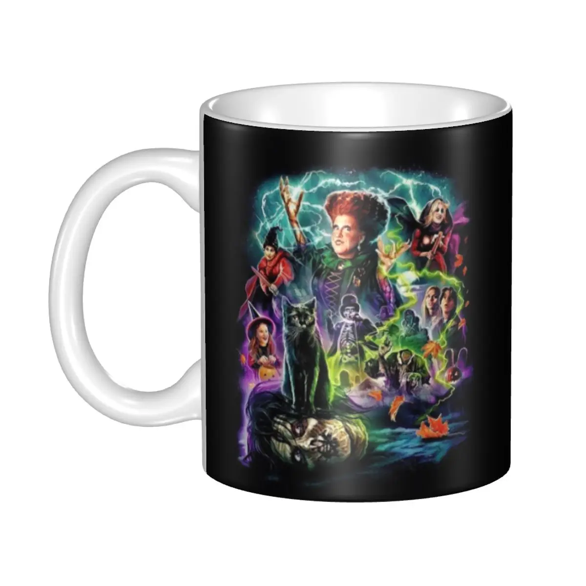 Tazas de Café Personalizadas con Diseño de Bruja de Halloween, Hocus Pocus, Brujería DIY Tazas de Cerámica para Té y Leche