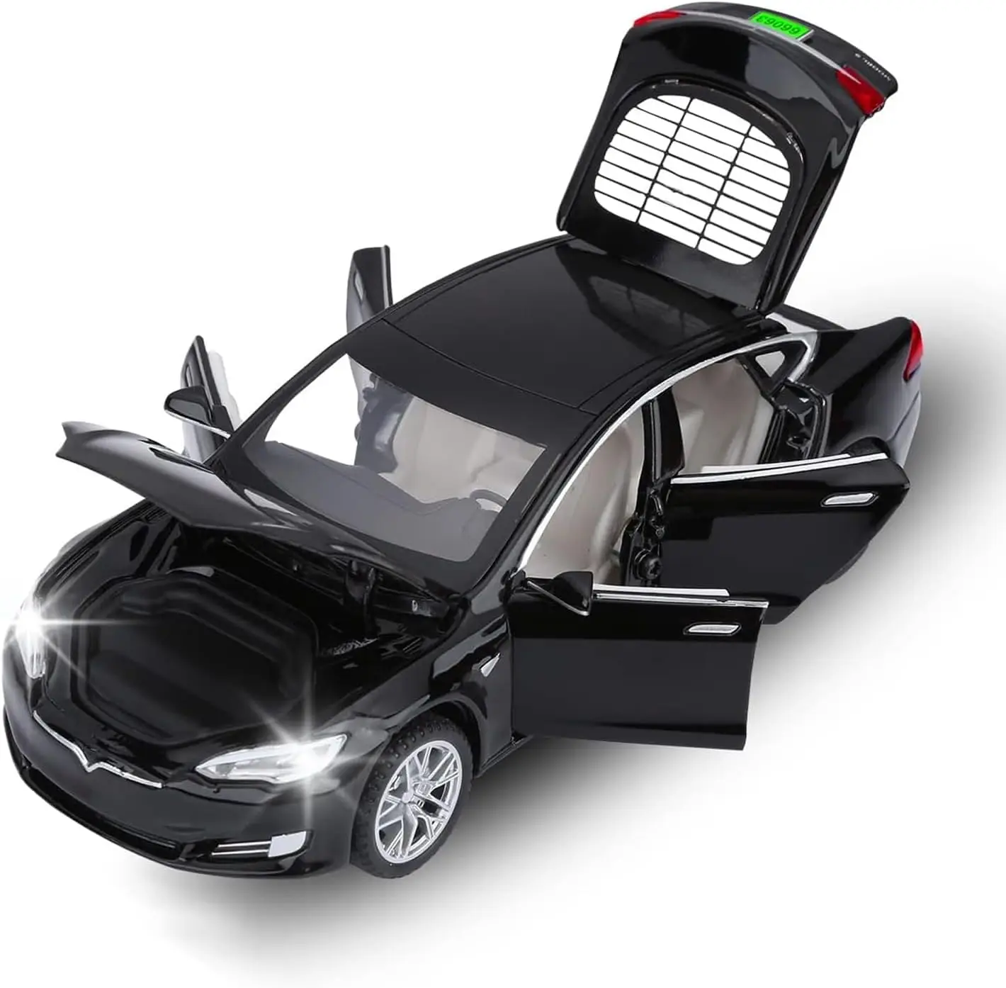 Toy Cars Model S Die Cast Metal Model Cars with Door Open Light and Sound Pull Back Car Toys for Boys and Girls