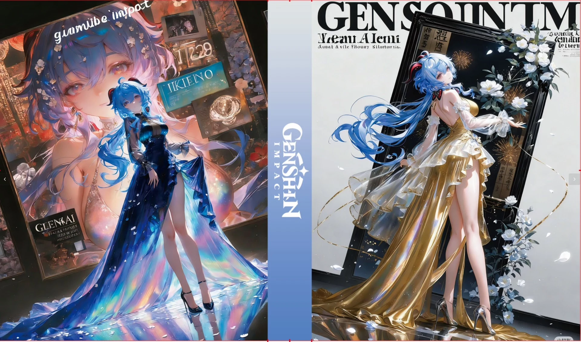 9 Pocket Genshin Impact Card Binder Collector Book Folder Zipper Anime Trading Game Card Album Holder with 25 Inner Pages