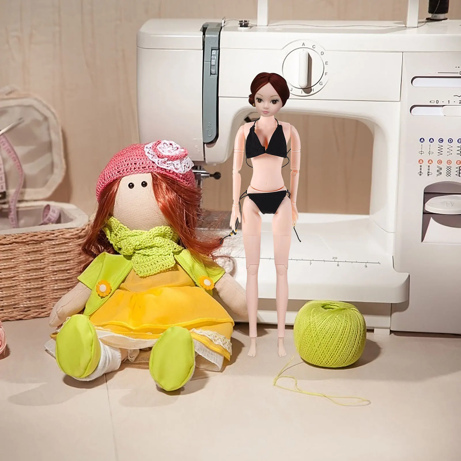 1-set strandkledingset: zomerzwemkleding voor verkleedoutfit vervanging miniatuur bikinikostuum kinderen speelaccessoire