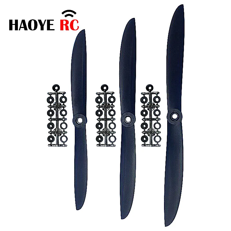 Haoye 2Pcs Replace E-Propellers (Electric Motors) Black 9x5 10x5 11x7 Pros For RC Airplane Parts