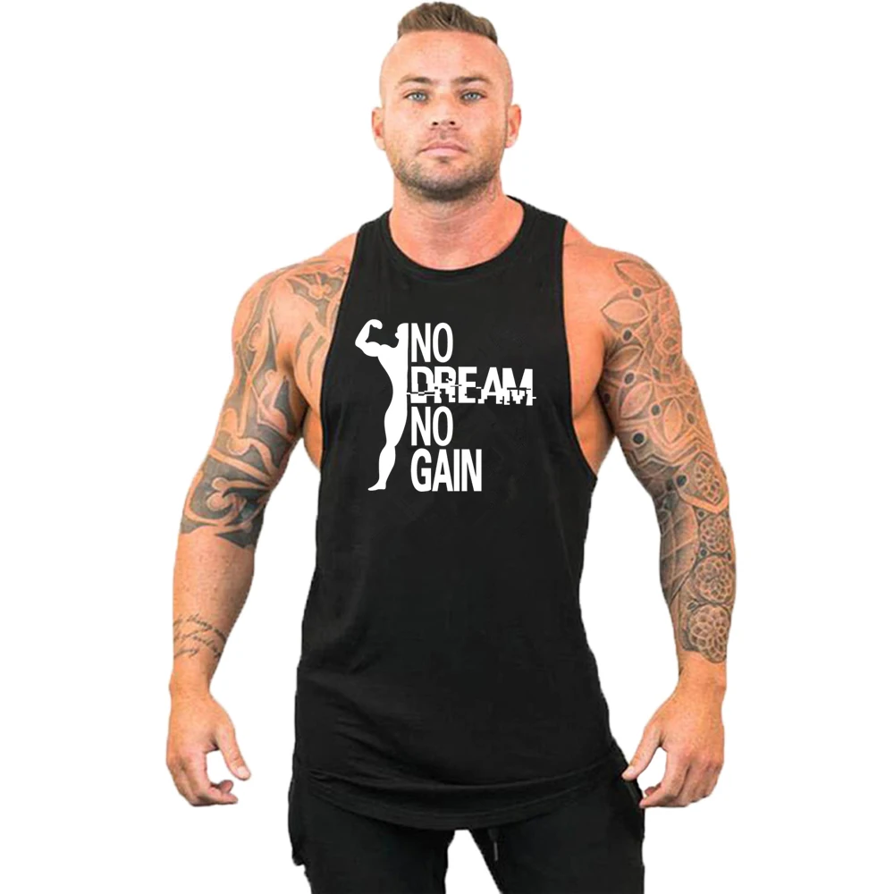 

Summer Gym Stringer Tank Top Men Cotton Clothing Bodybuilding Sleeveless Shirt Running Vest Muscle Singlets Workout Tank