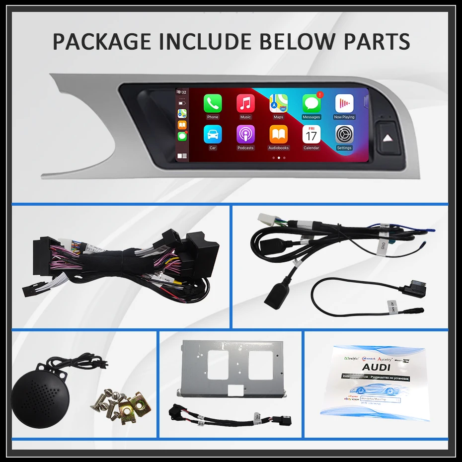 8,8' Linux Multimedia-Bildschirm, kabelloses CarPlay, Android Auto, Autoradio für Audi A5 2009-2016, AutoLink, AirPlay, Bluetooth, Navigation – Detail 2