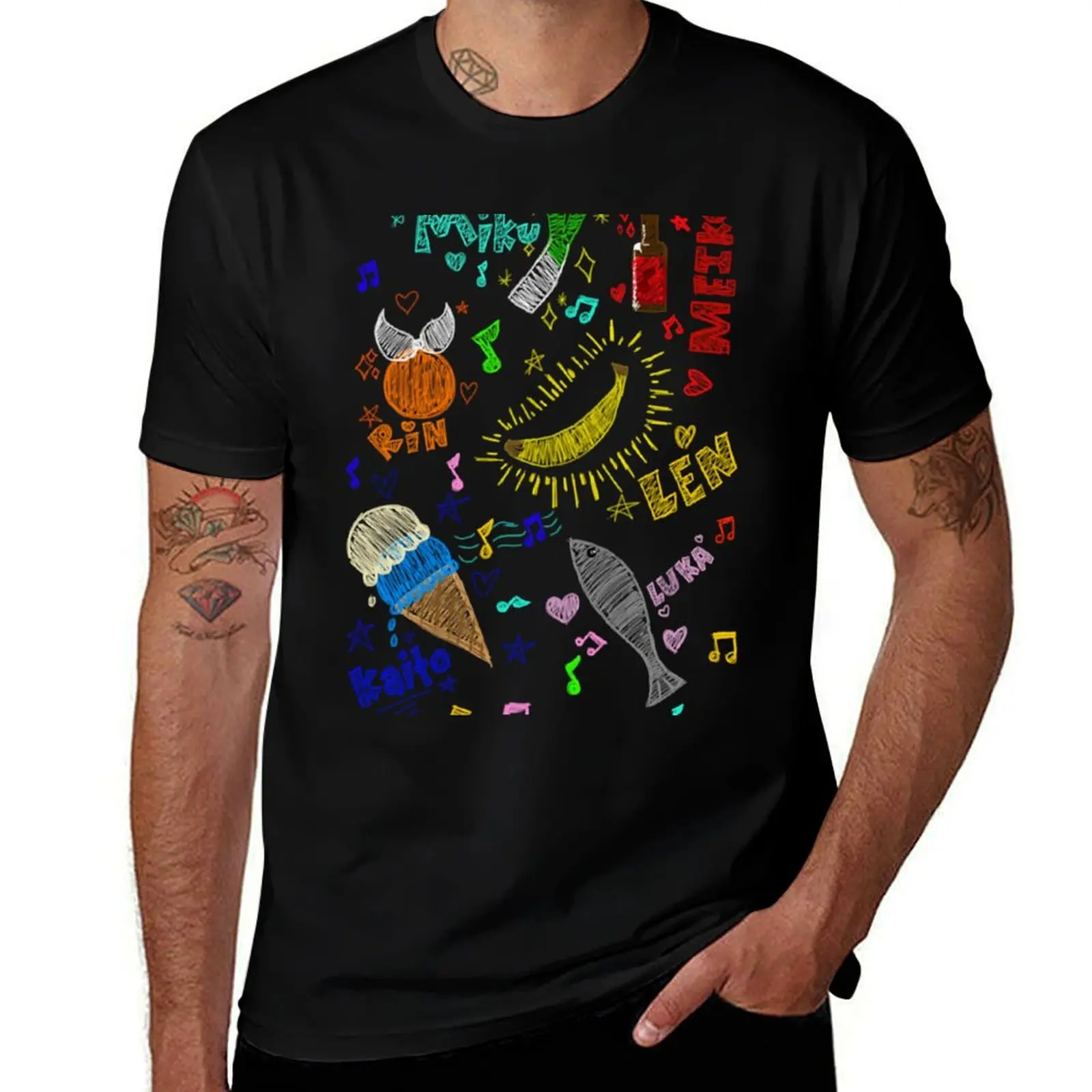 vocaloid-scribbles-tシャツ-アクティブスポーツ半袖コットンシャツ