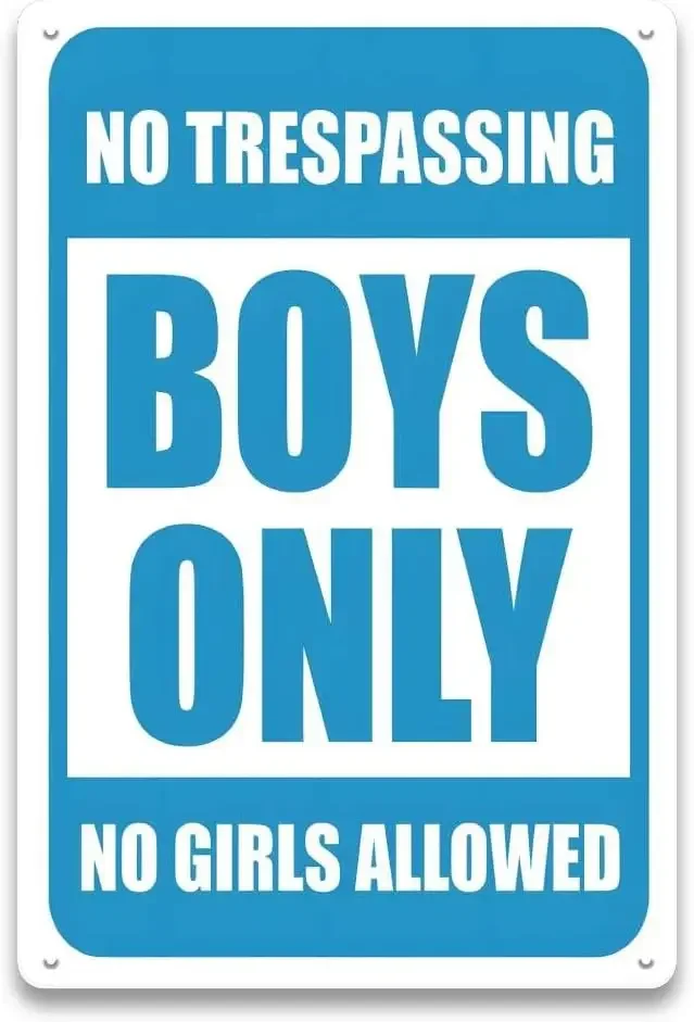 No Girls Allowed Signs for Boys - No Trespassing Boys Only Sign, Funny Metal Sign for Teen Boys Room, Kids Room, Little Man C