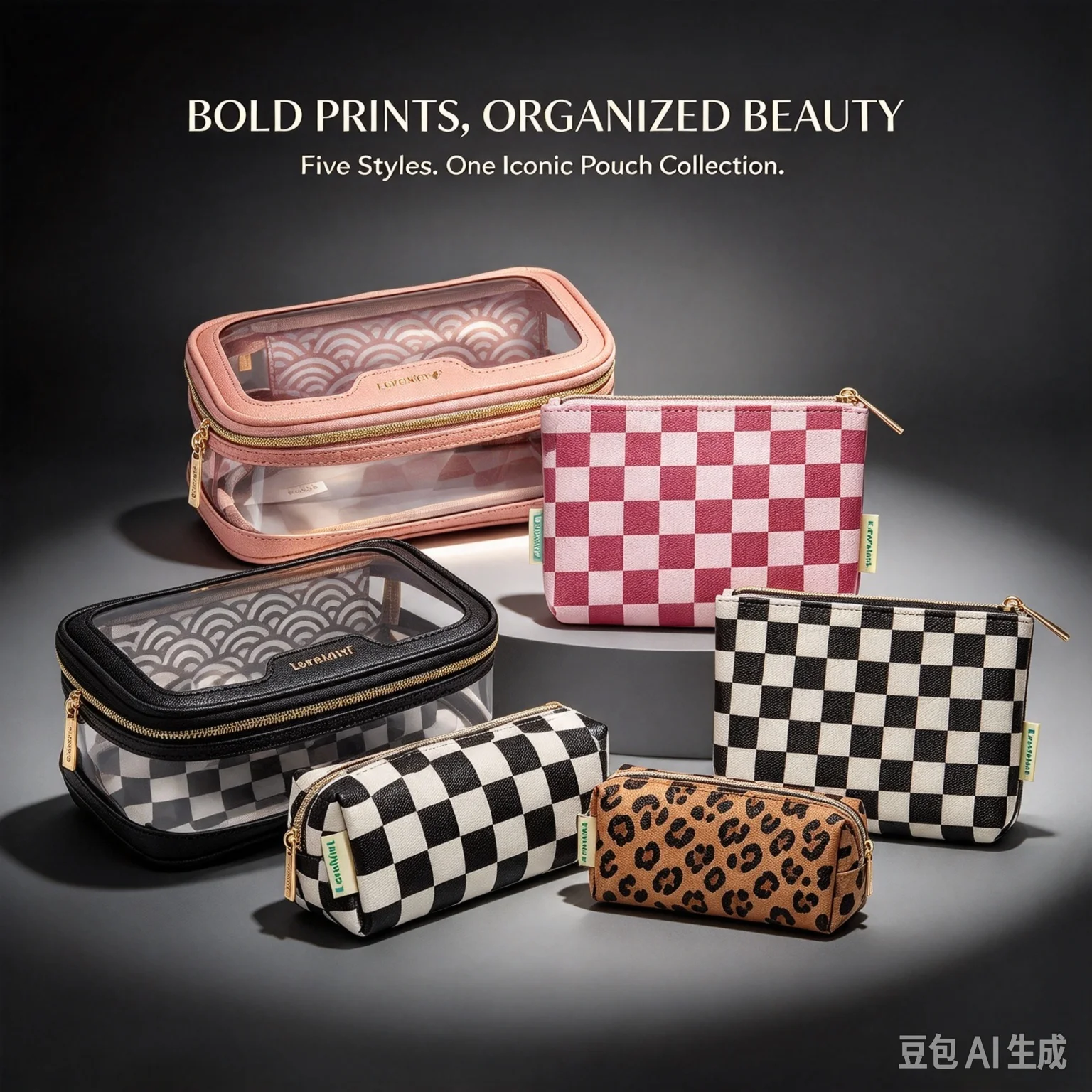 Weekend Getaway Essential – 3 Pc Clear Cosmetic Bag Set with Leopard Makeup Brush Organizer, TSA Carry-On Ready, Grab & Go
