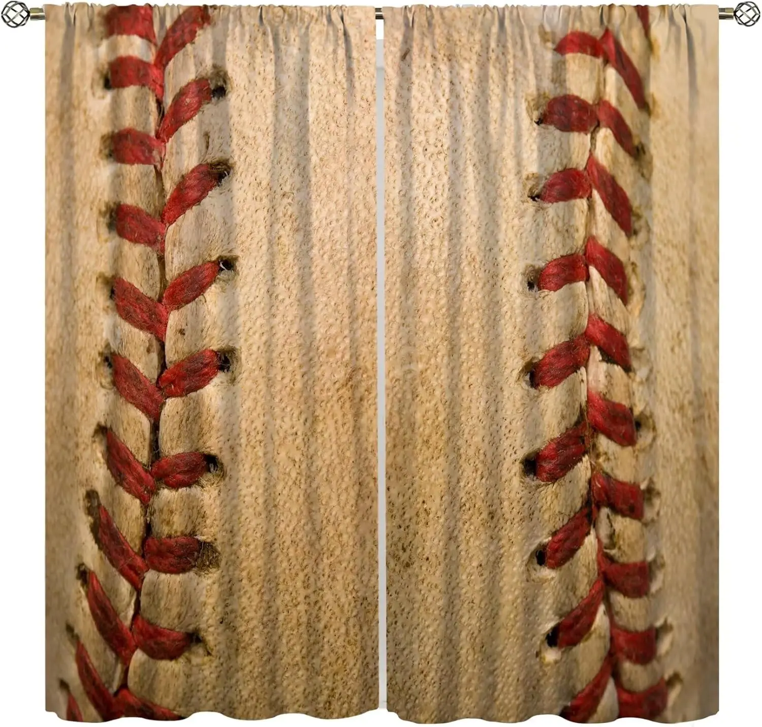 Sports Baseball Curtains, Sports Theme Insulated Window Drapes, Decorative Curtains for Boys Girls Teens Toddler  Bedroom Home