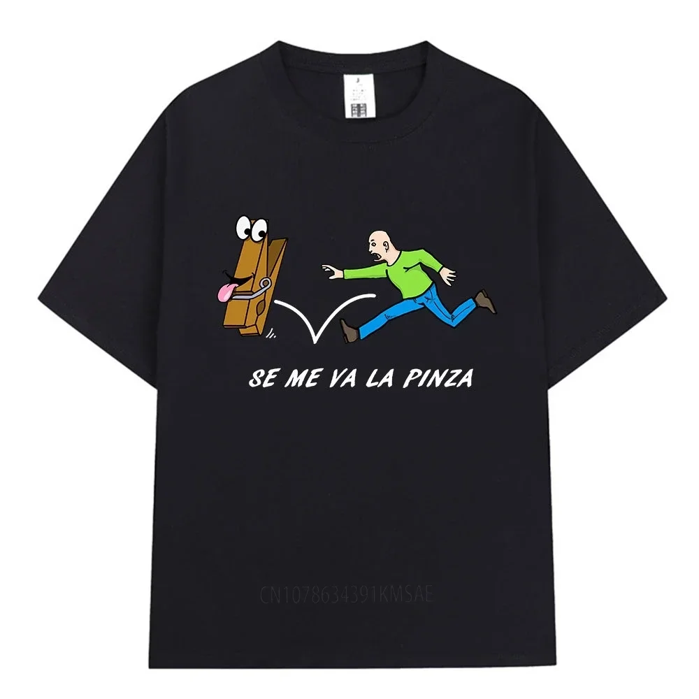 Se Me Va La Pinza T-shirt komik İspanyolca şakalar T-shirt erkek kadın giyim pamuk rahat gevşek boy T shirt Streetwear