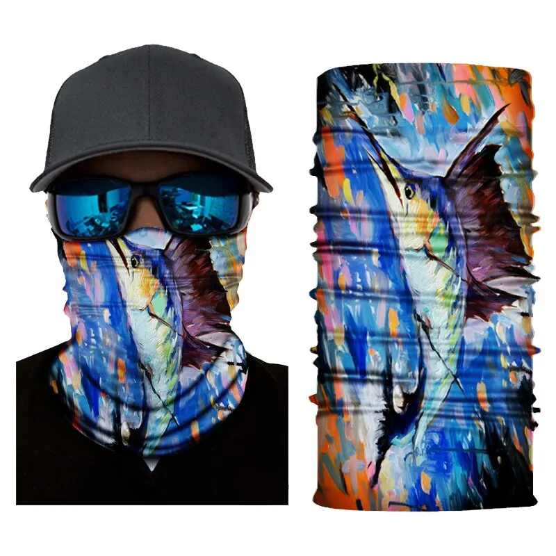 Seamless Scarfs 4PCS Fishing Sunscreen Face Masks UV Protection Windproof Breathable Neck Tubes Magic Bandana Buffs For Cycling