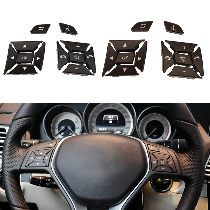 Multi-functional Menu Buttons Car Steering Wheel Control Switch Button For Mercedes Benz C E GLK Class W204 W212 ABS Accessories