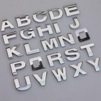 3D Number 26 Letter Auto Sticker Car Badge Decals Self-adhesive Zinc Alloy Metal Emblem Decoration Car Stickers A -Z 0-9 Styling