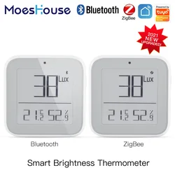 MoesHouse ZigBee Bluetooth Smart Brightness termometro sensore di temperatura della luce rilevatore di umidità Tuya Smart App Control