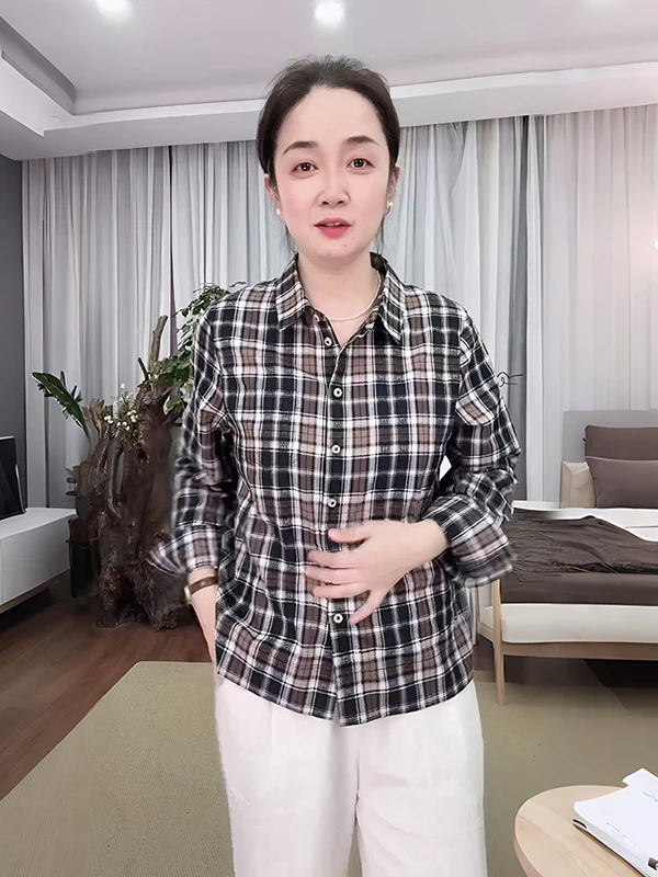 

Pure Cotton Casual Long Sve irt Women's Retro Plaid Turn-down Collar Spring 2026 Leisure Faion Yarn irt FSY50955