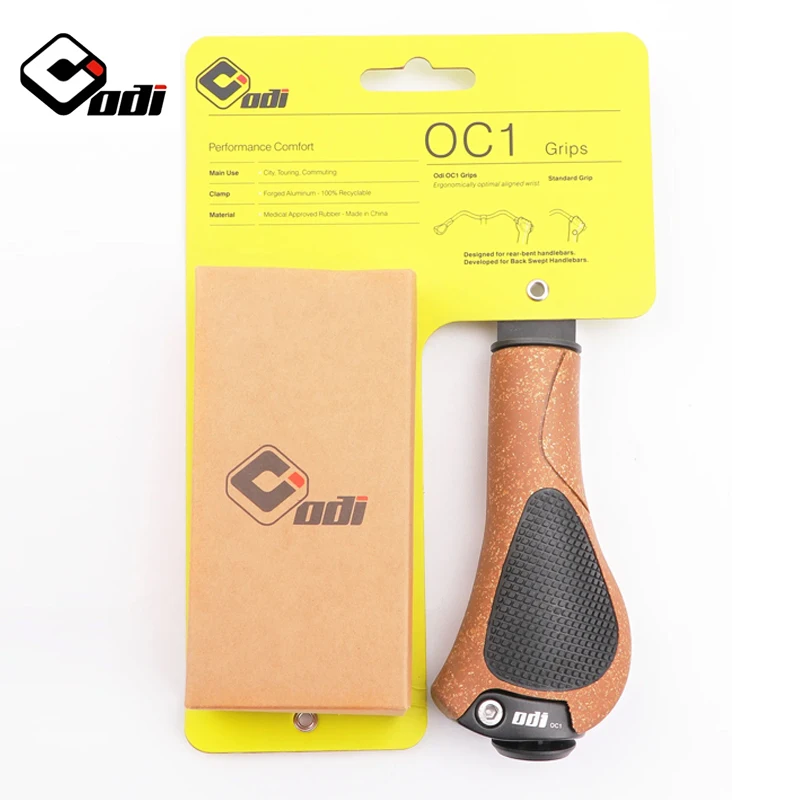 

ODI OC1 Ergonomic Oak MTB Bike Grips: Large Pad, Anti-Slip Rubber Ball Handlebar Covers for Cycling