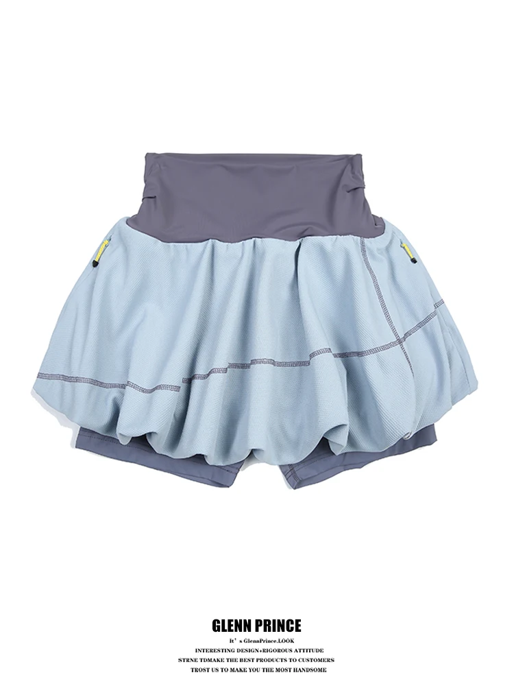 GPstudio Girls Sport Sunscreen Quick Dry Flower Bud Skirt Pants Women Yoga Fake Two-Piece Anti-Light Short Skirt