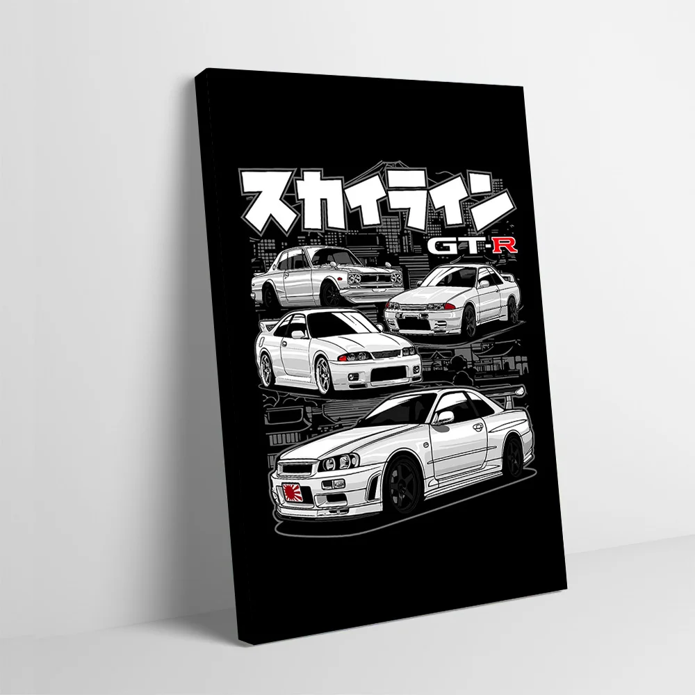 Sports Skyline GT-R Car Collection Printing Poster Customizable Pictures Wall Art Canvas Painting for Room Decorating Interior
