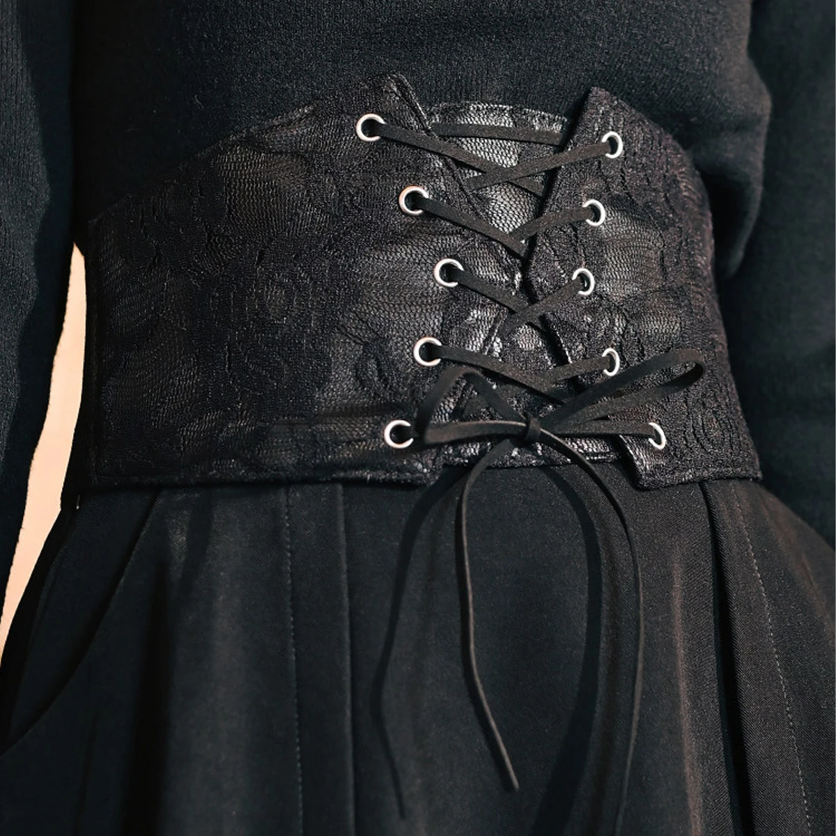 Lace Corset Wide Belts Pu Leather Slimming Body Belts For Women Elastic White Waist Belts Dress Coat Cummerbunds Winter Spring