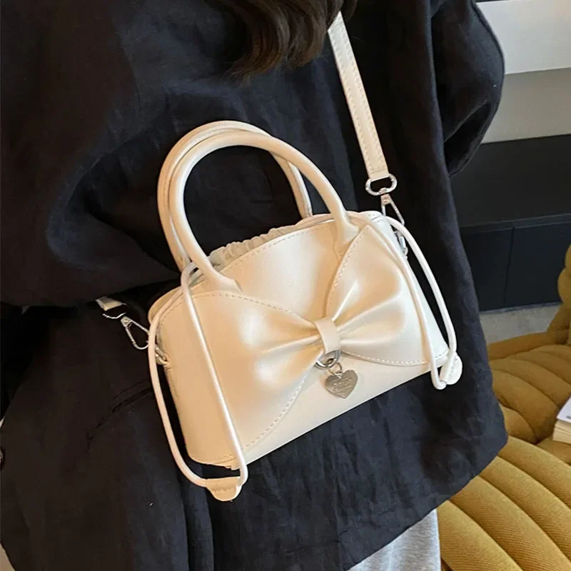 

Bow Sweet Bucket Bag Women Summer New Rectangle Sequined High End Crossbody Bags Fashion Commute Drawstring One Shoulder Bag