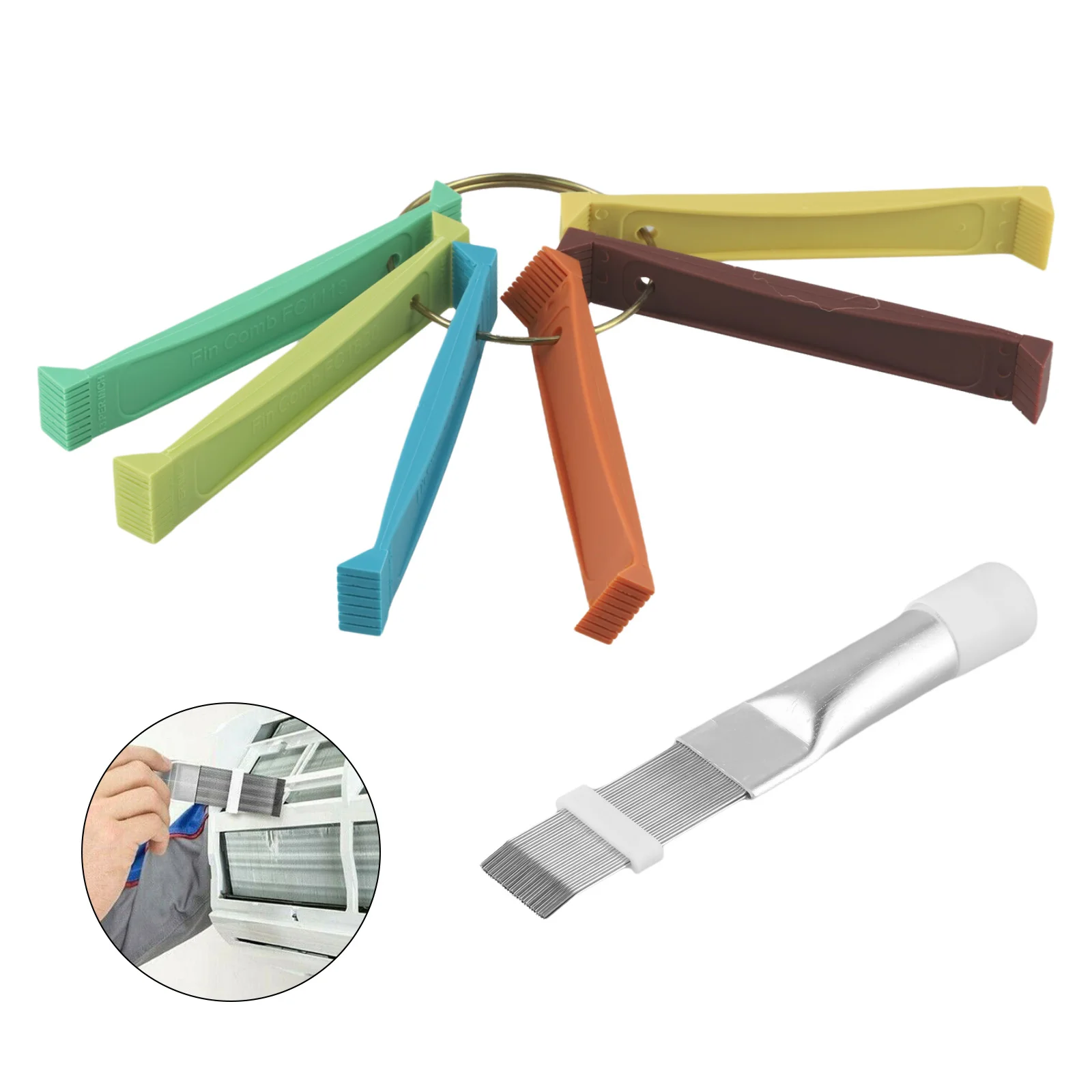 

Щетка для чистки кондиционера, охладитель, комплекты расчесок для ремонта, пластик + металл, твердые инструменты, водонепроницаемые для конденсатора, испарителя