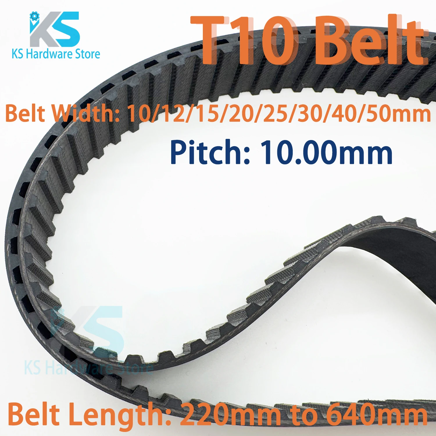 T10 Timing Belt Lp=220mm 260 300 320 330 350 360 400 450 490 500 510 550 600  630 640mm T10 Closed Loop Rubber Synchronous Belt