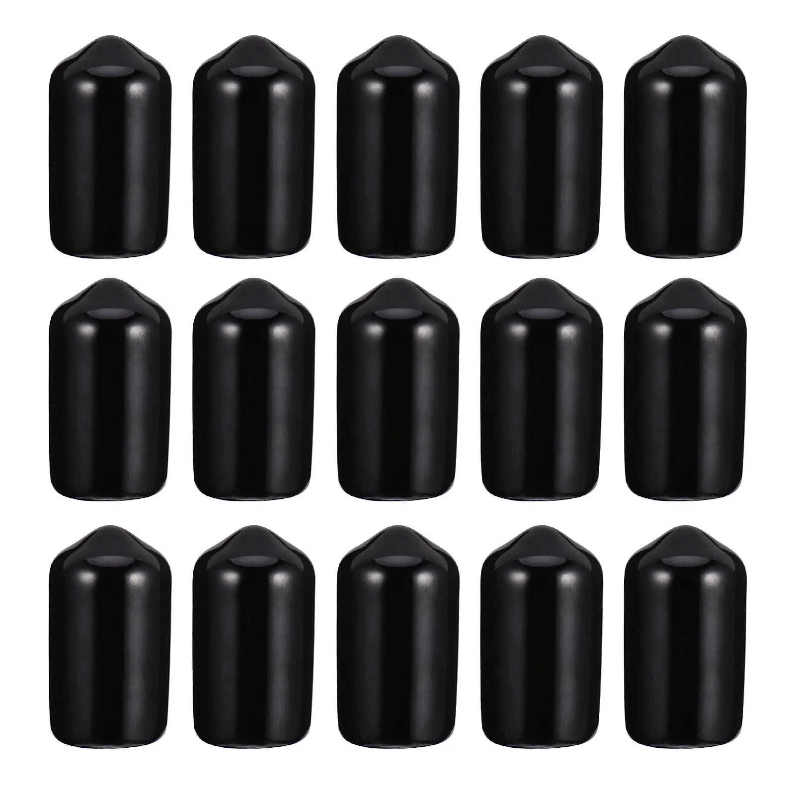 200pcs Rubber End Caps Round Flexible Thread Protector Covers For Screw Bolt Safety Cover Tubing Rod Protection Cap