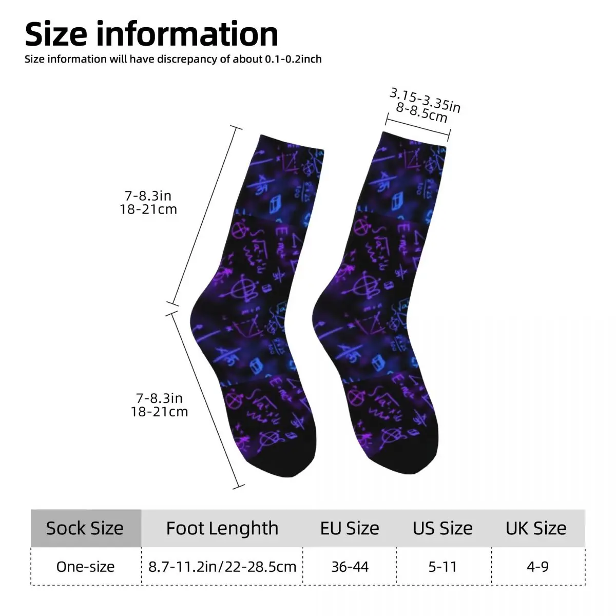 Math Equation Stockings Graphic Funny Socks Autumn Anti Skid Socks Women Men Outdoor Sports Warm Soft Socks