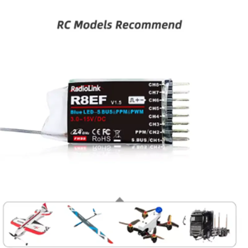 RadioLink RC Receiver R8FG R8EF R8FM R8SM R8XM R6FG R7FG R6F R4FGM 2.4G ...
