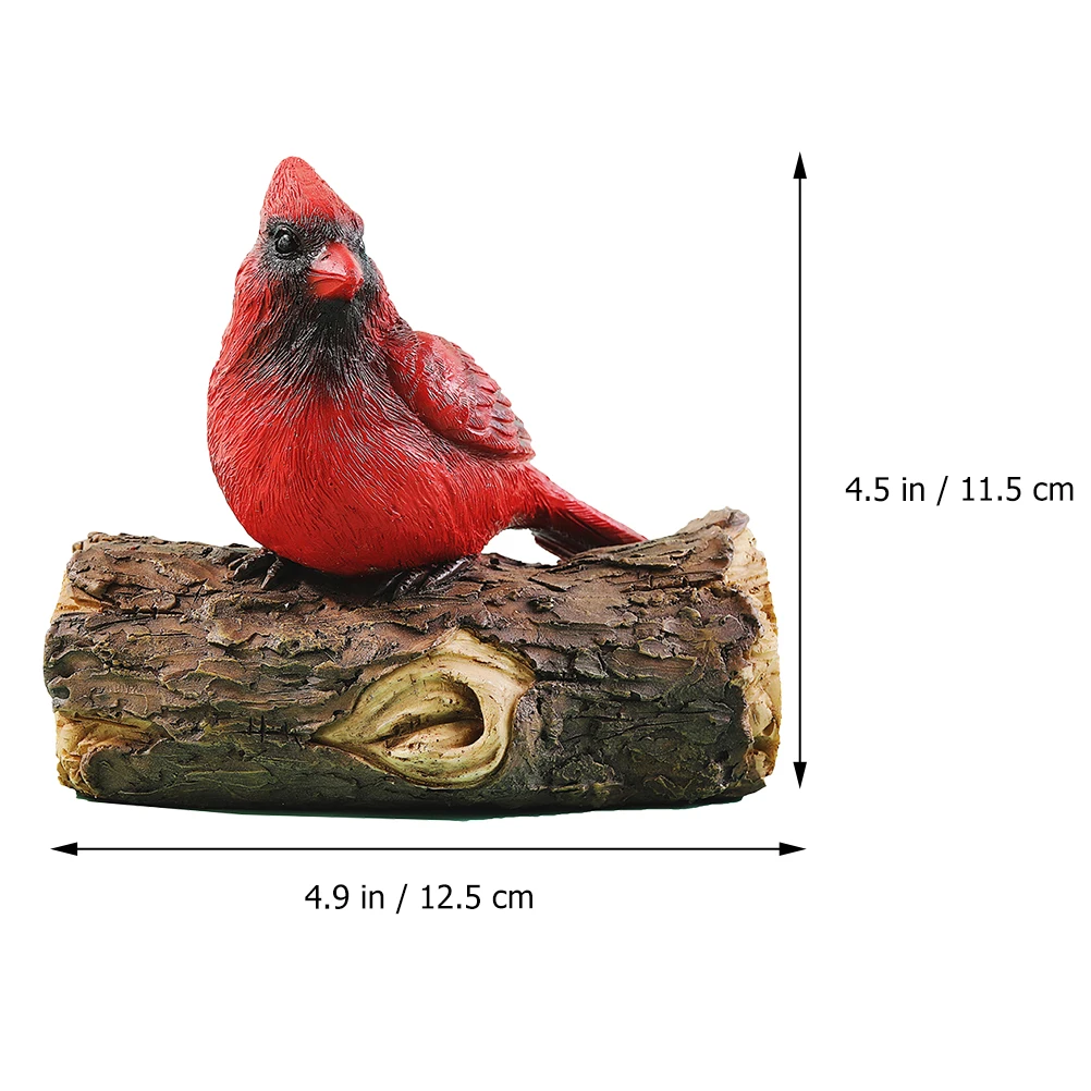 

Simulation Red Bird Resin Garden Statue Decorations Home Sculpture Outdoor Ornaments Tree Birds Xmas Lightweight Durable