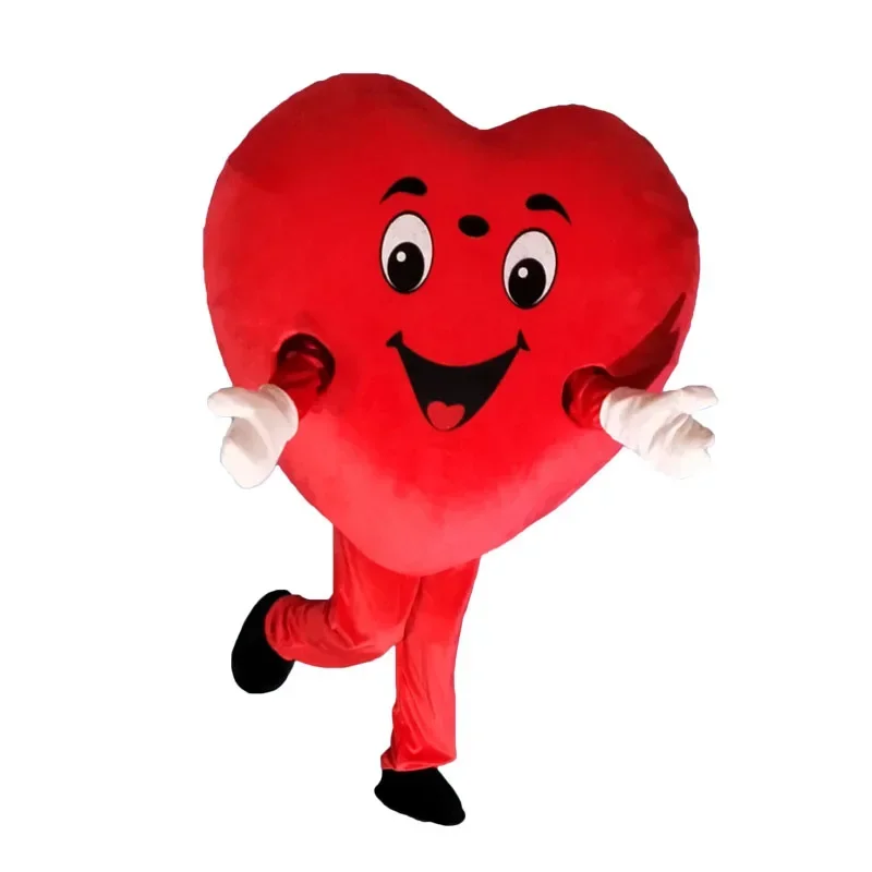 Cosplay Cartoon Red Heart Love Mascot Costume Advertising Valentine's Day birthday Costume Fancy Dress Party Animal carnival