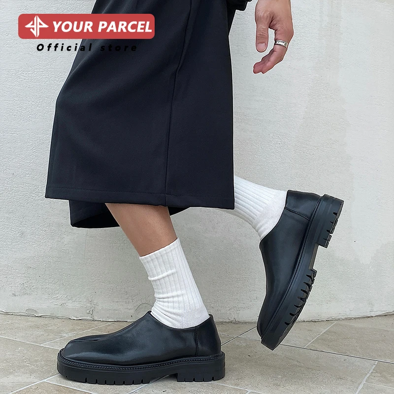 Tabi-sapatos clássicos de couro para homens e mulheres, sapatos casuais de um pé, sapatos baixos unissex, design confortável
