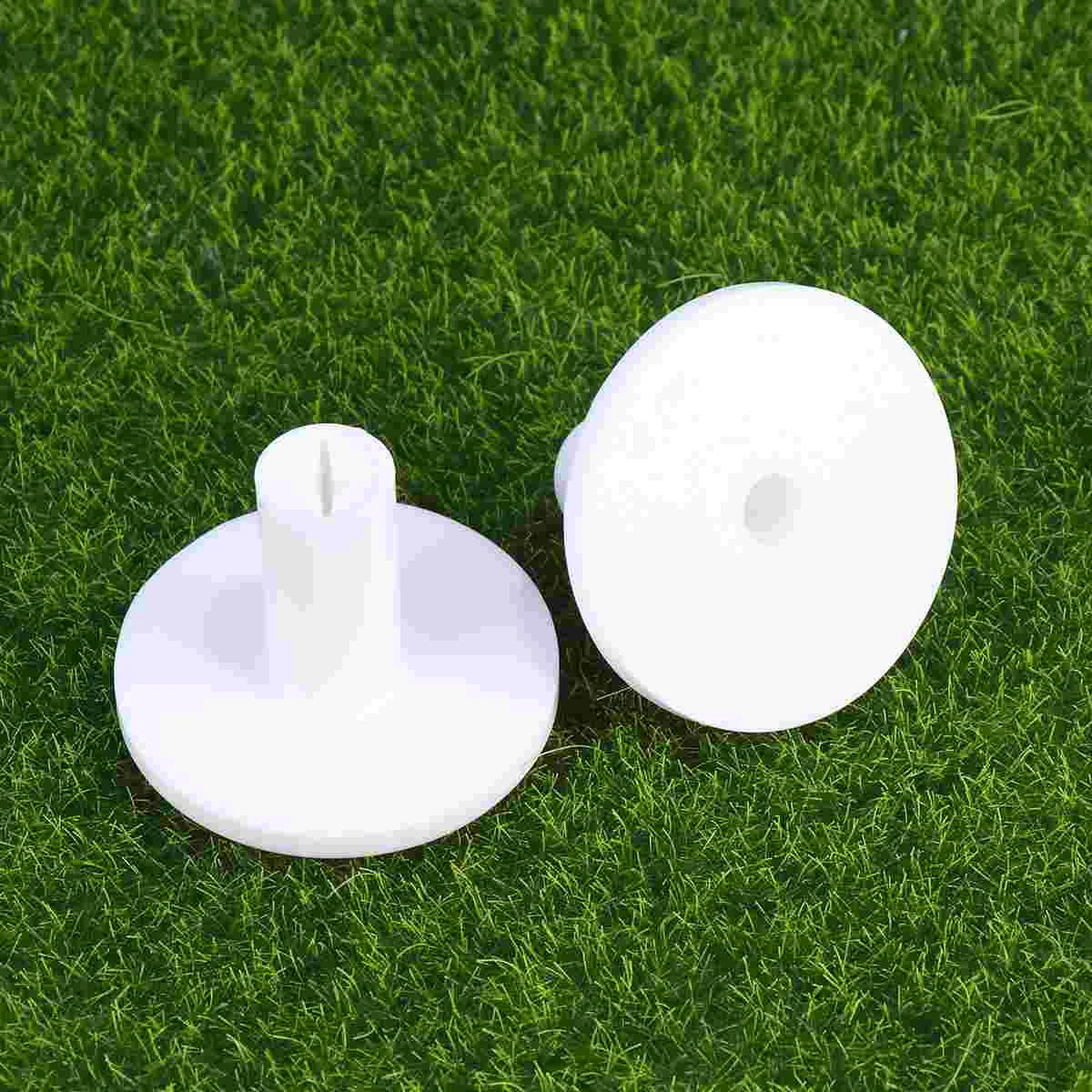 10 Pcs Rubber Tee Mat Tees for Practice Driving Range Mats Accessories Supplies (White)