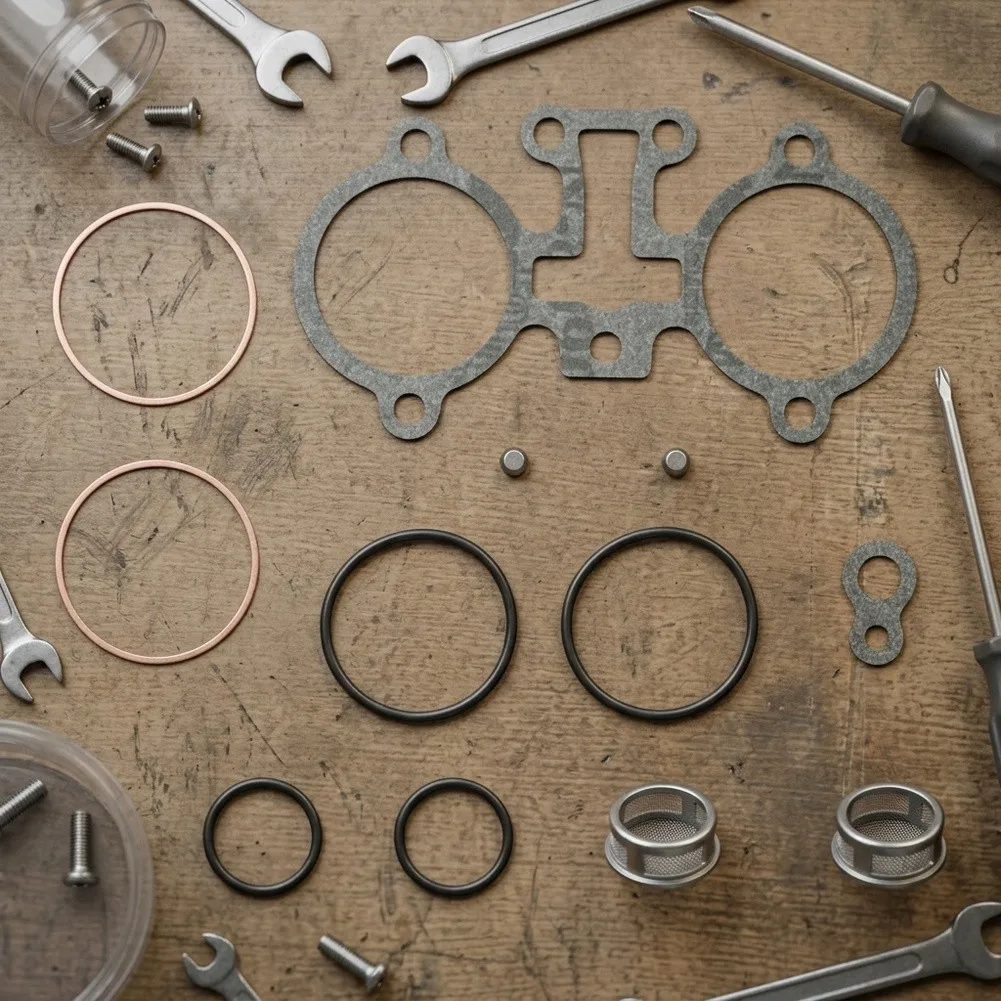 For tbi Throttle Body Rebuild Kit with Twin Injector Pod Components Compatible with OEM Numbers 17078273 5235048 for Repair Use
