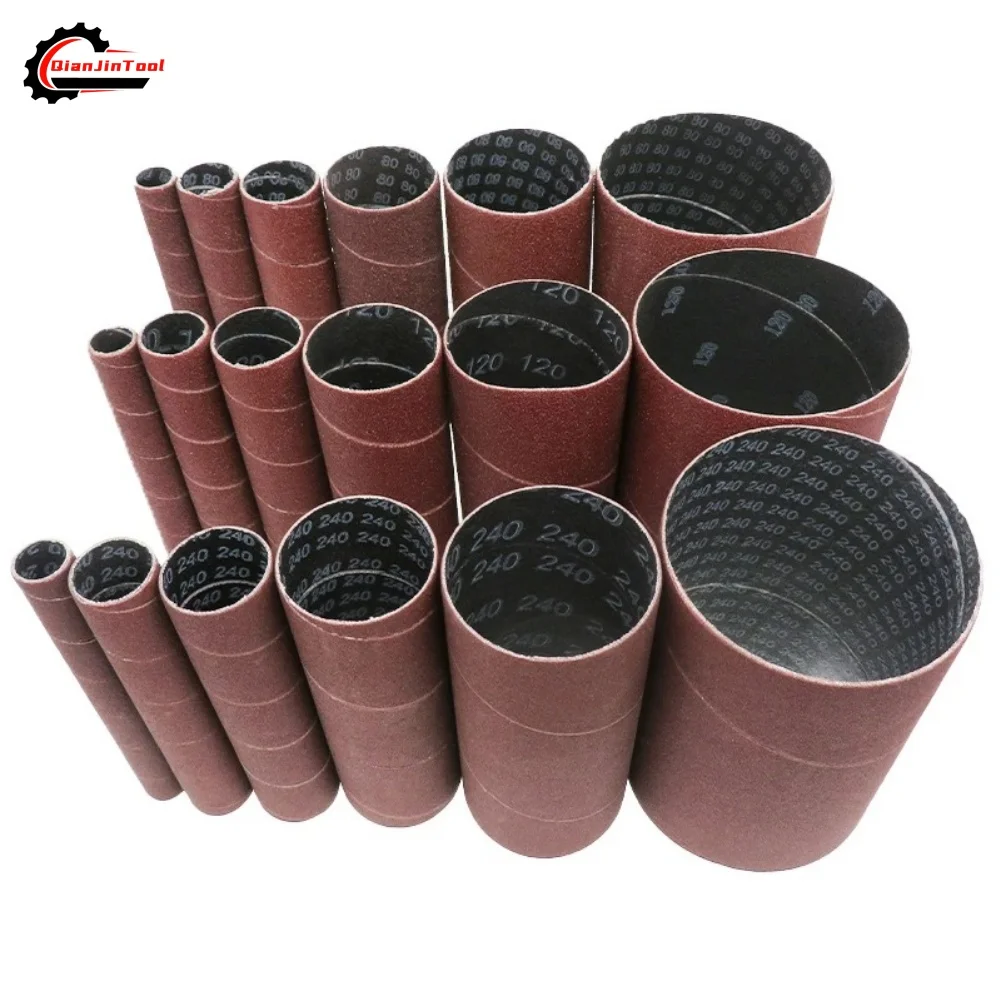 

6Pcs Sanding Drum Set Spindle Sanding Sleeves Roll Oscillating Sander 80/120/240 Grit Paper Aluminum Oxide Sandpaper Polishing