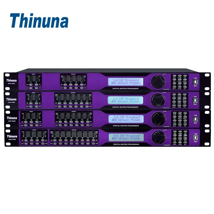 Thinuna DAP-0408 4 input 8 output 32-bit versatile DSP Processor digital Speaker Management Systemr audio processor