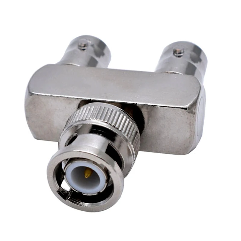 

1PCS Q9 BNC Male Plug To 2x Double BNC Female Connector BNC Male To 2x Dual Female Tee Type 3Way Splitter Type Y Coax RF Adapter