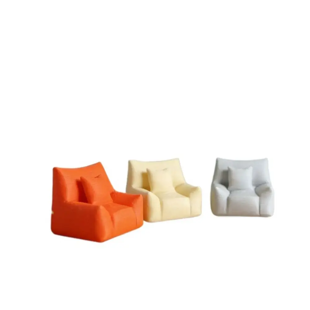 High Quality 1:12 Dollhouse Simulation Tea Table Mini Plastic Dollhouse Chair Model Pretend Play