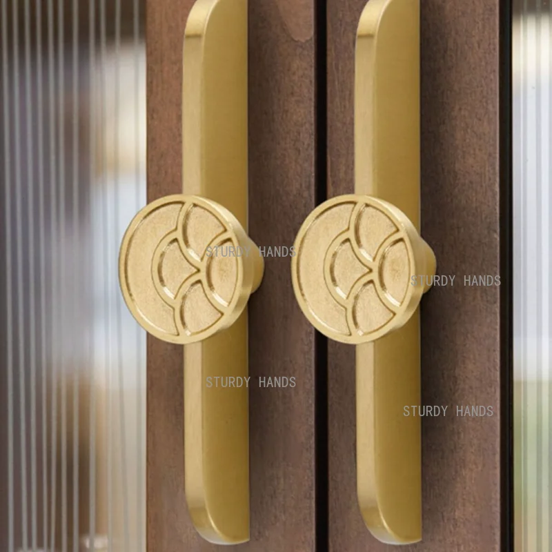 5PCS New Chinese style auspicious cloud shoe cabinet cabinet drawer Chinese style copper brushed cabinet door handle