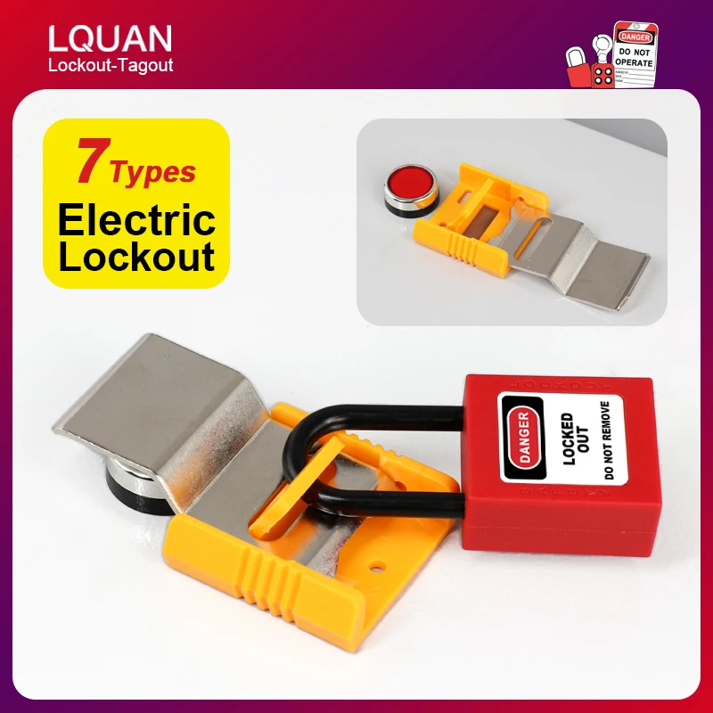 LQUAN Self-adhesive Electrical Button Lockout Devices for Industrial Knob Handle Switch Safety Lockout Tagout